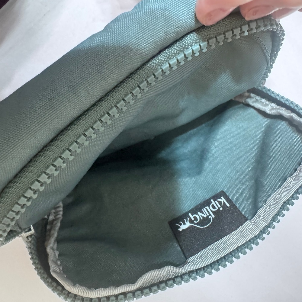 Kipling Eldorado Nylon Crossbody Bag Green Small Travel Organizer Monkey Charm View 6